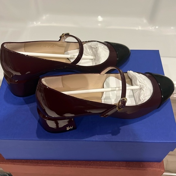 Stuart Weitzman Mary Jane Shoes Maroon 4.5 - Picture 1 of 6